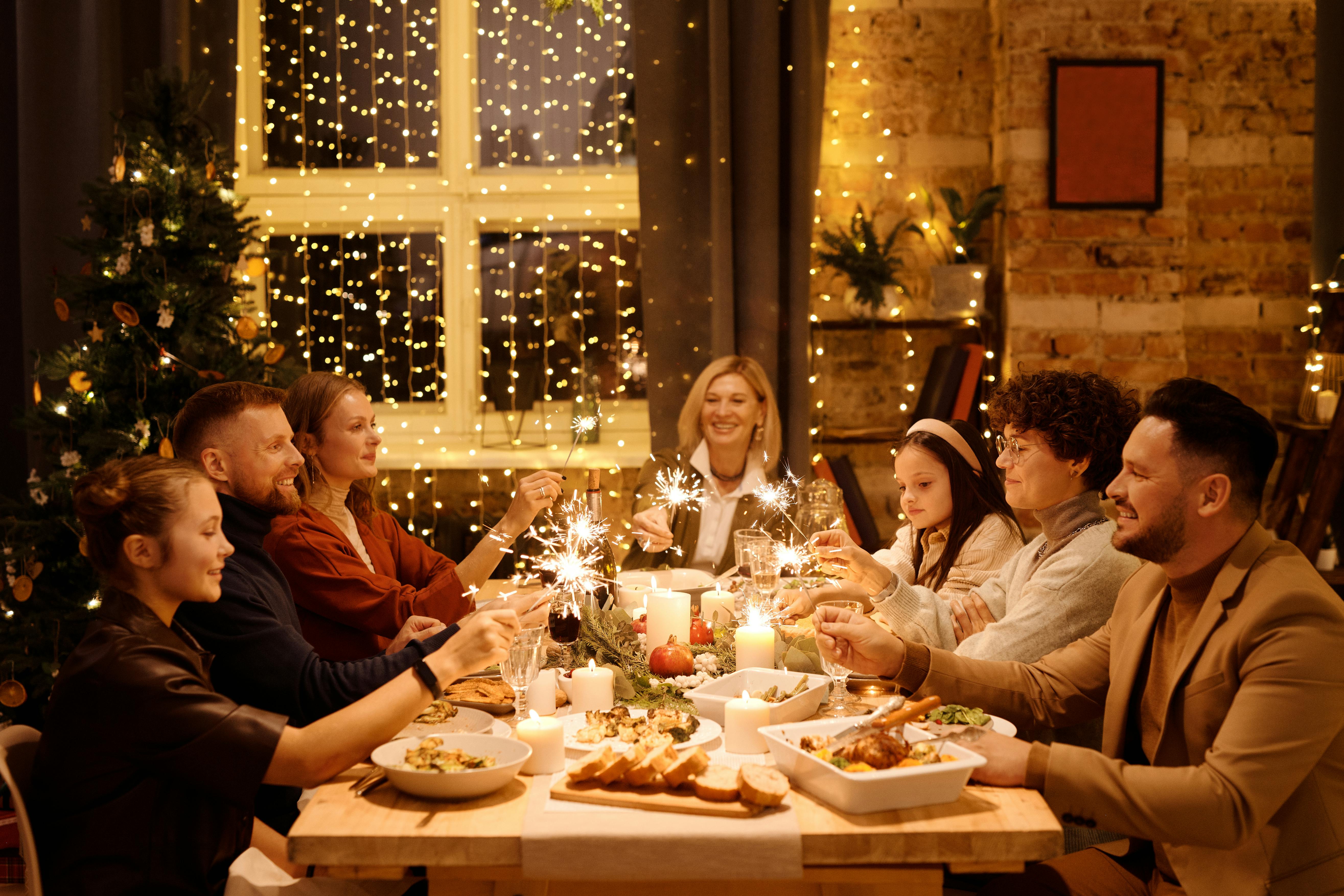 People celebrating christmas