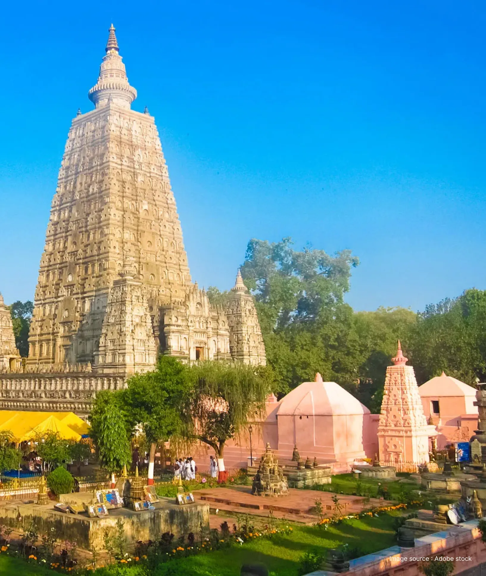 Mahabodhi Temple in Bodh Gaya, UNESCO World Heritage Site and birthplace of Buddhism
