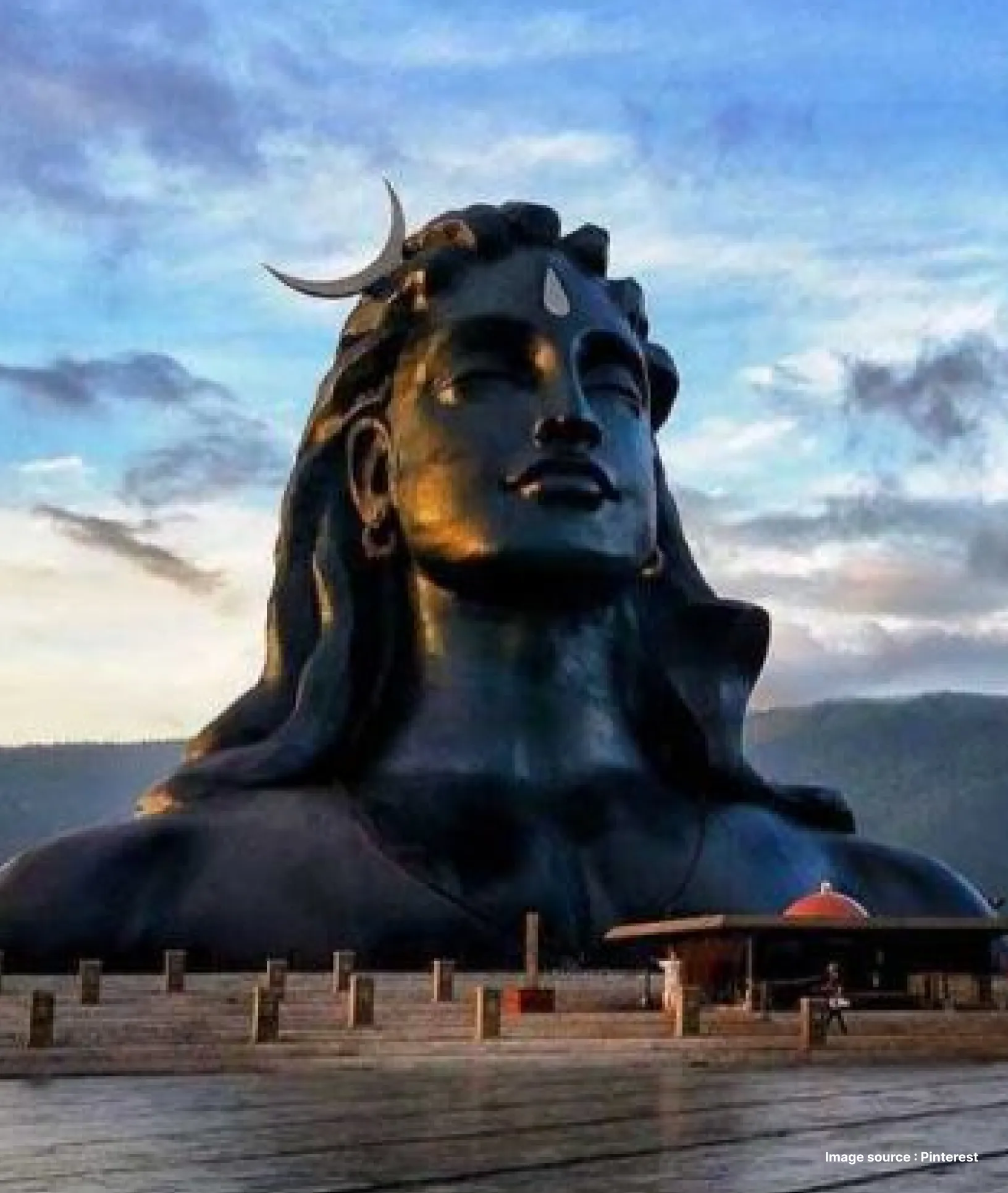 A view of the gigantic Adiyogi Statue in Coimbatore