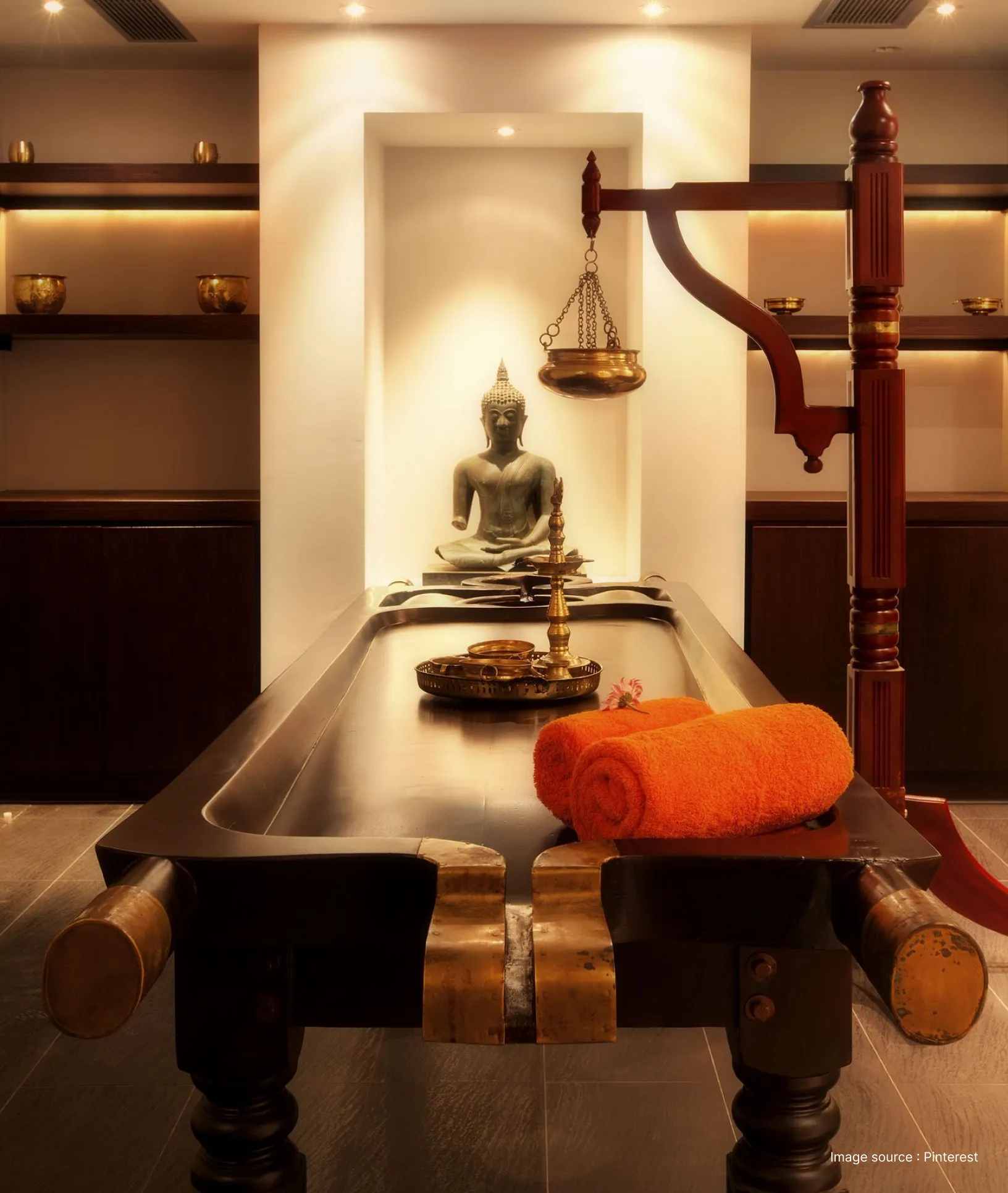 A traditional ayurveda therapy set up in a wellness ayurveda retreat