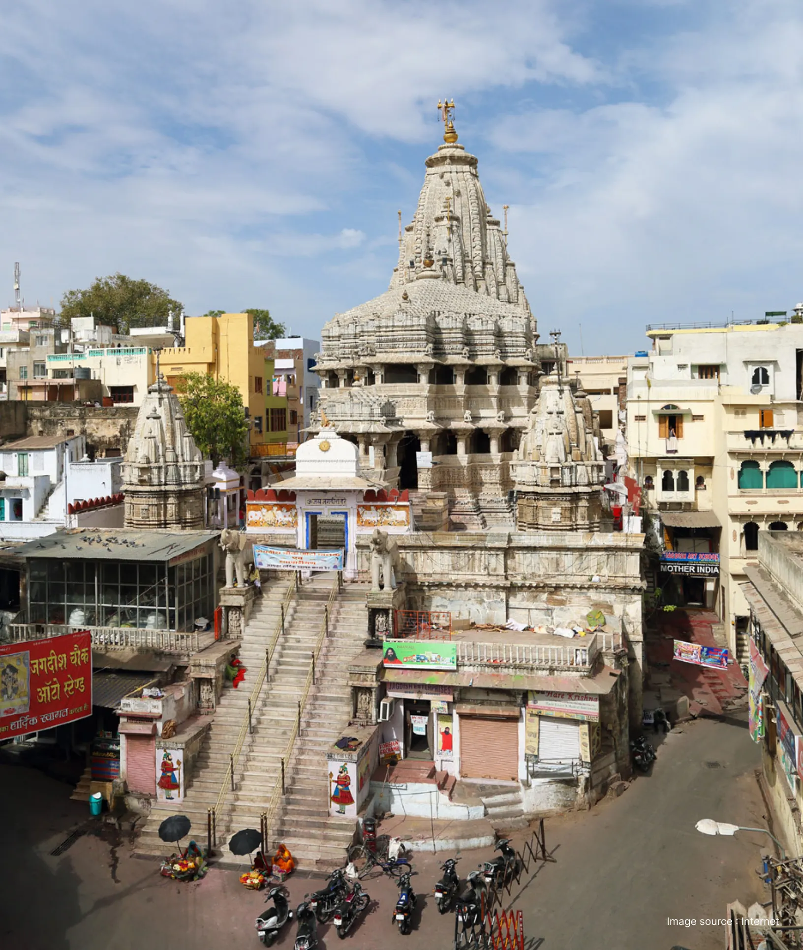the detailed temple sanctum building of the jagdish temple in udaipur