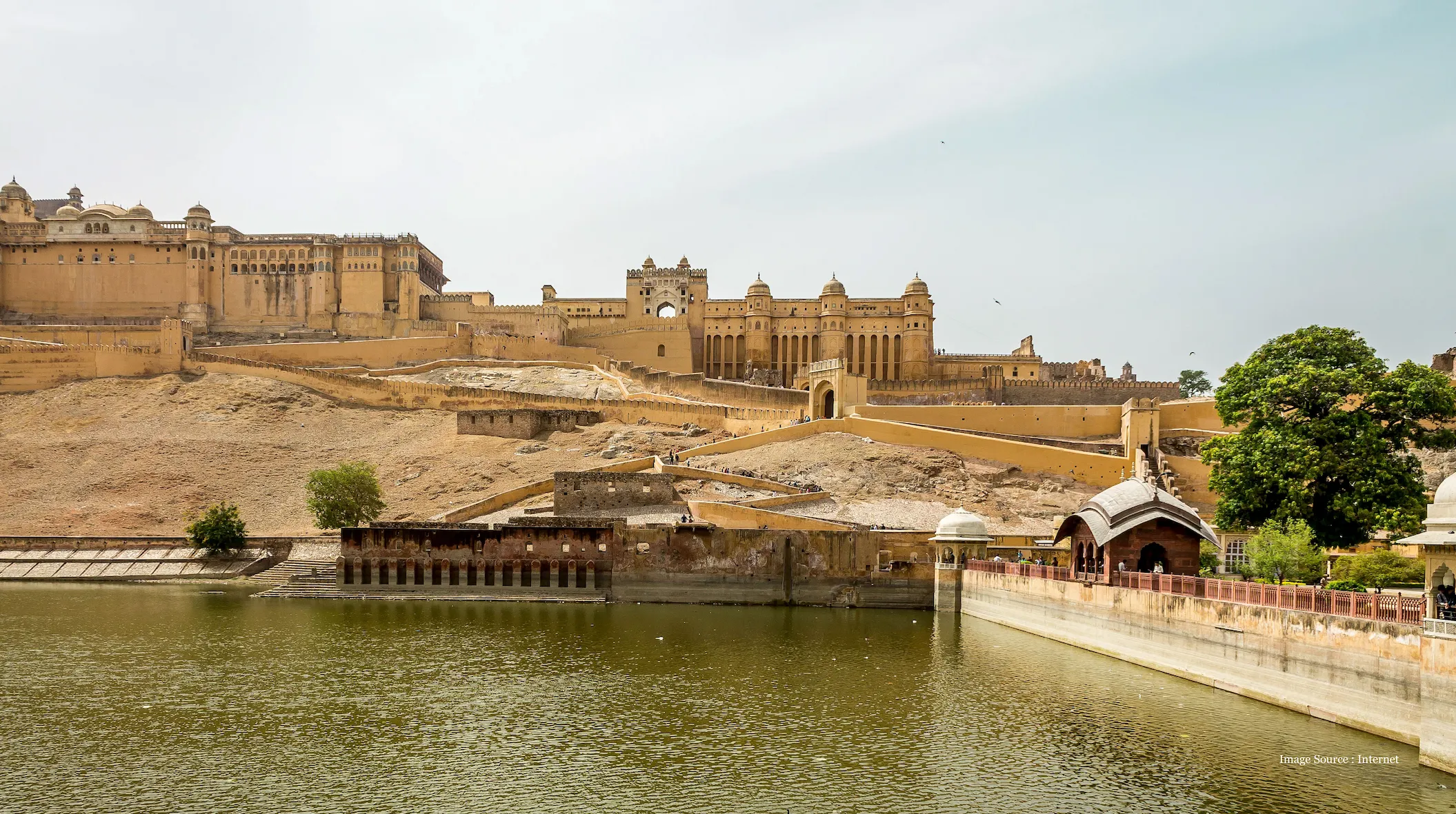 Magnificent historic fort and serene water reservoir with ancient architecture, inspiring travelers planning to visit Rome for cultural and heritage exploration.