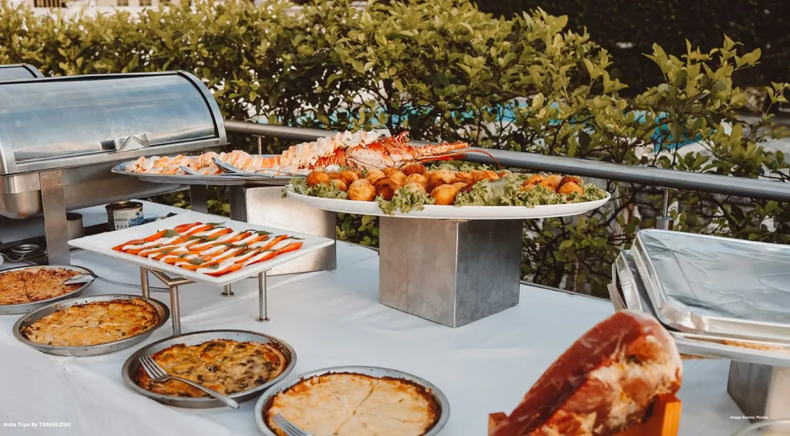 a picture of a buffet set on the table