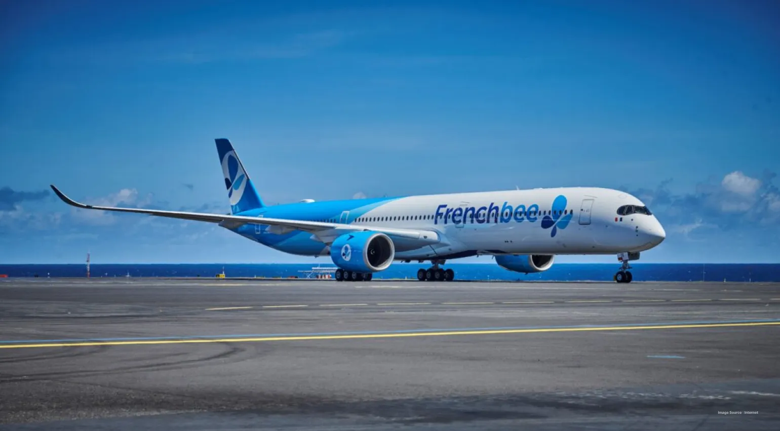 french bee airplane on the runway