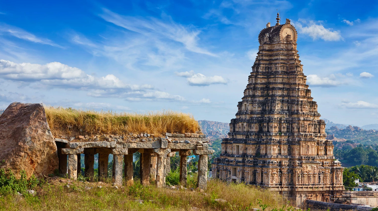 Hampi ruins and Vittala Temple, a UNESCO site and one of the best locations in India to visit for history and architecture lovers.