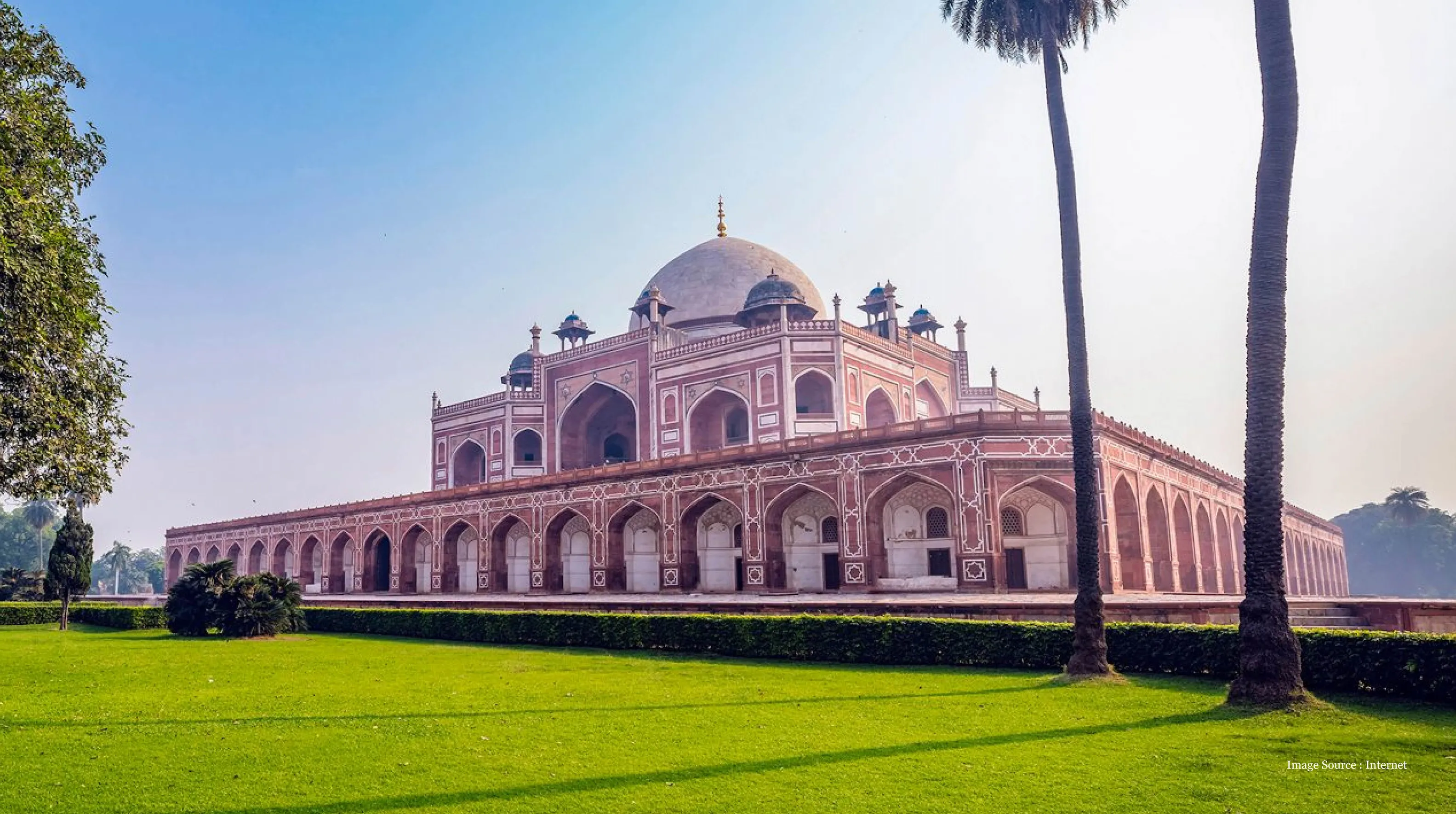 agra-vs-delhi: Humayun’s Tomb in Delhi with beautiful gardens, comparing historic sites of Agra and Delhi.