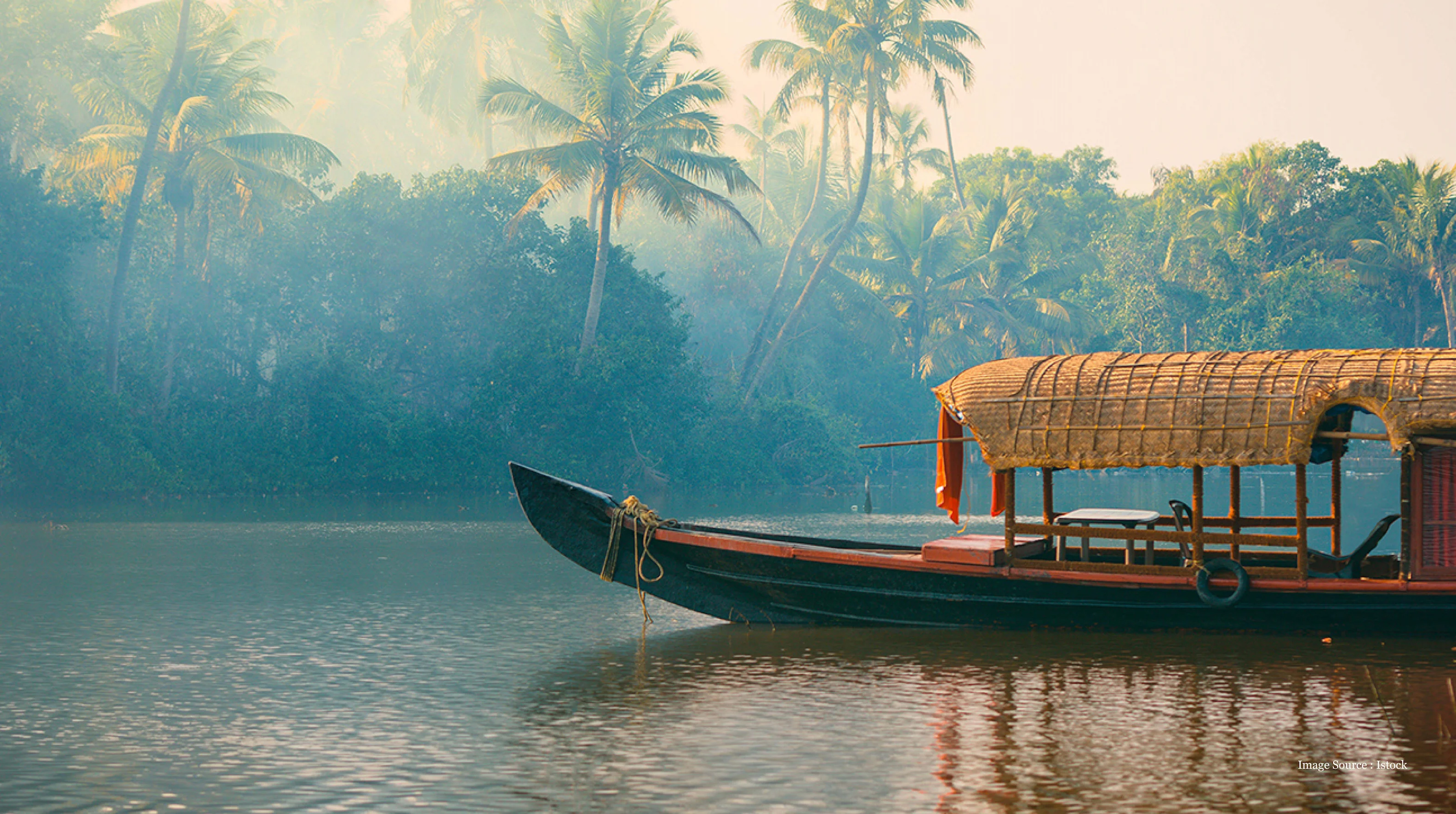 Kerala Travel Packages with houseboat cruising scenic backwaters and palm trees