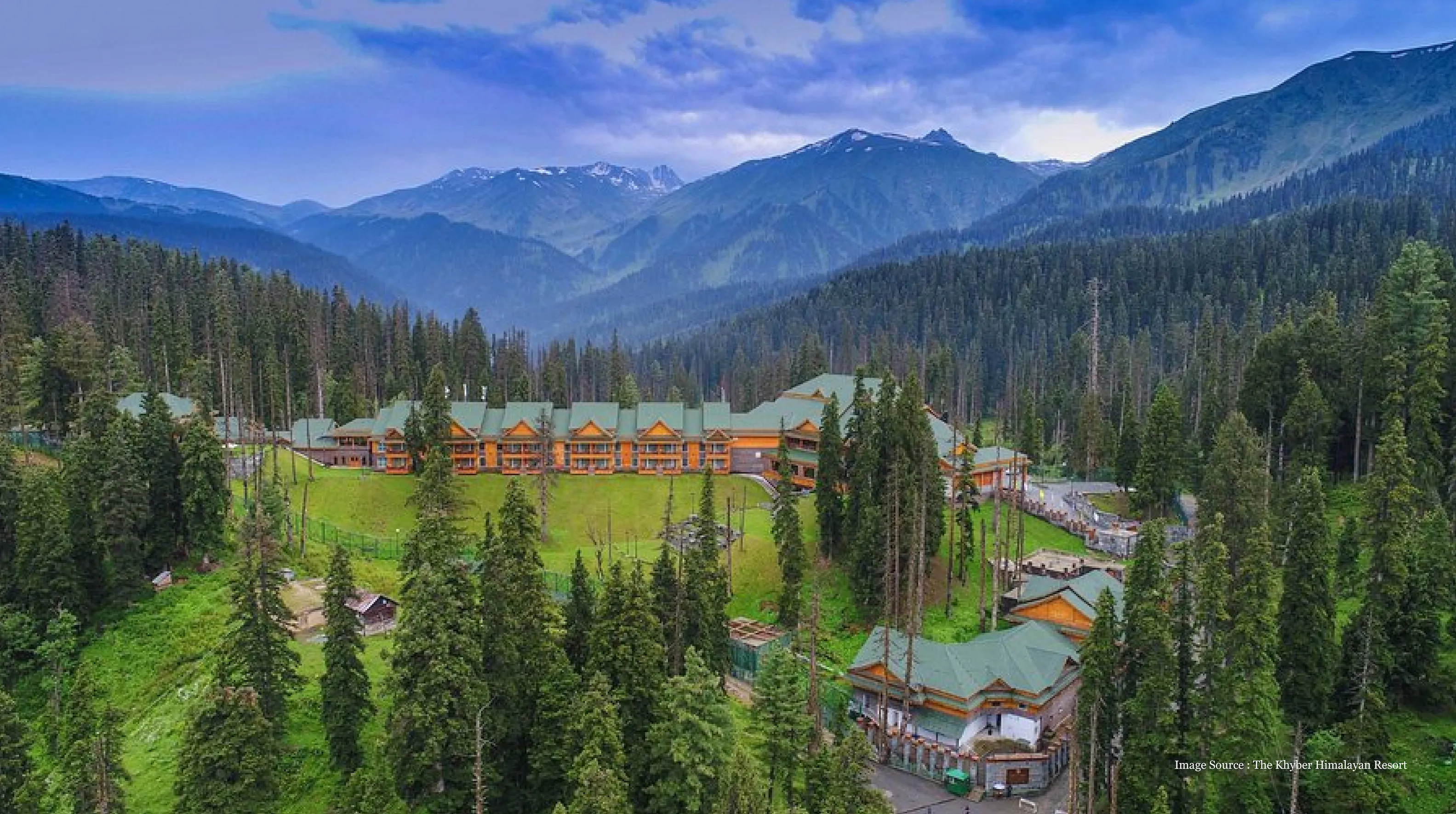 babymoon trip: Peaceful Himalayan resort surrounded by lush pine forests and mountain views, ideal for a relaxing babymoon getaway.