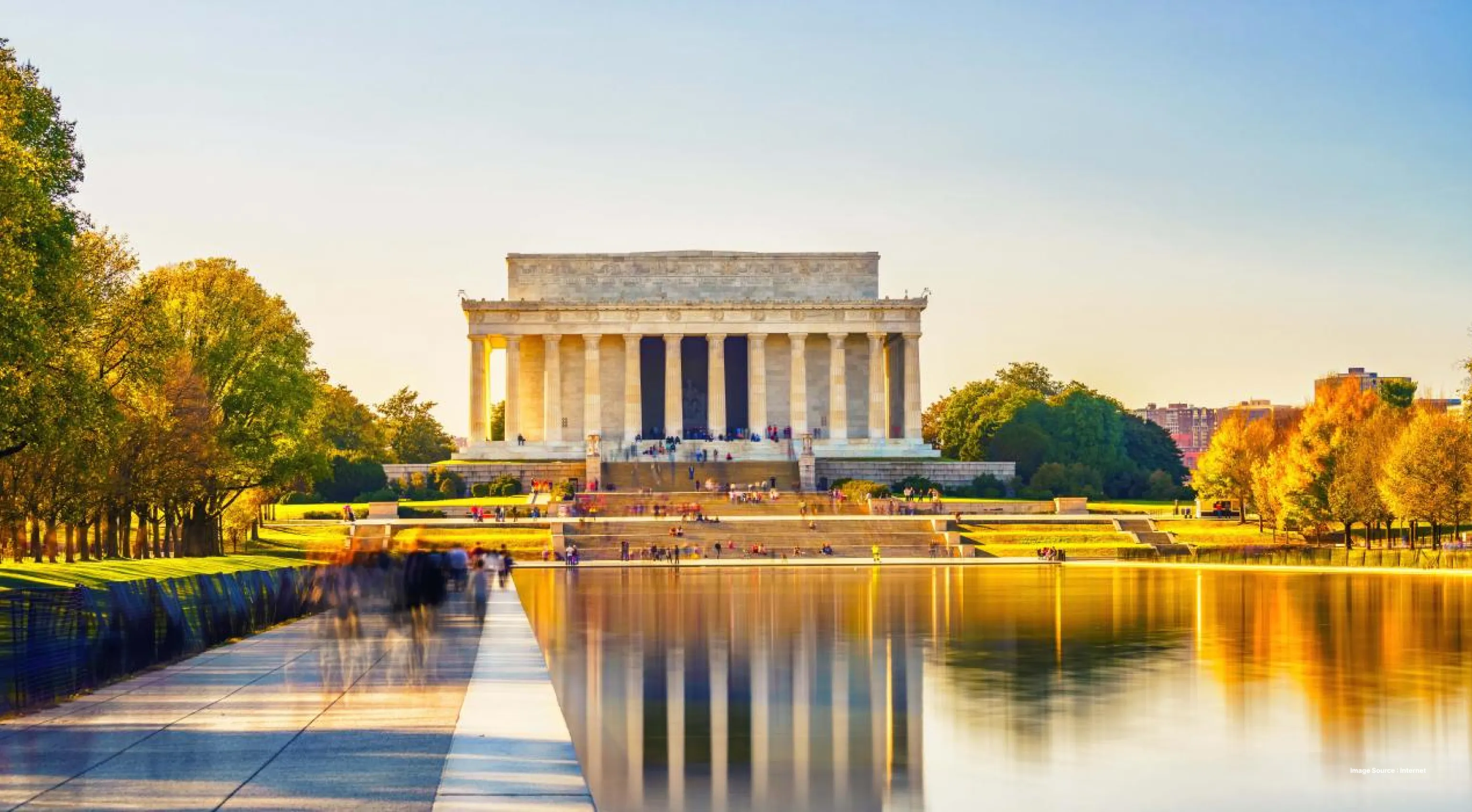 distant shot of lincoln memorial's white building with pillars during the day