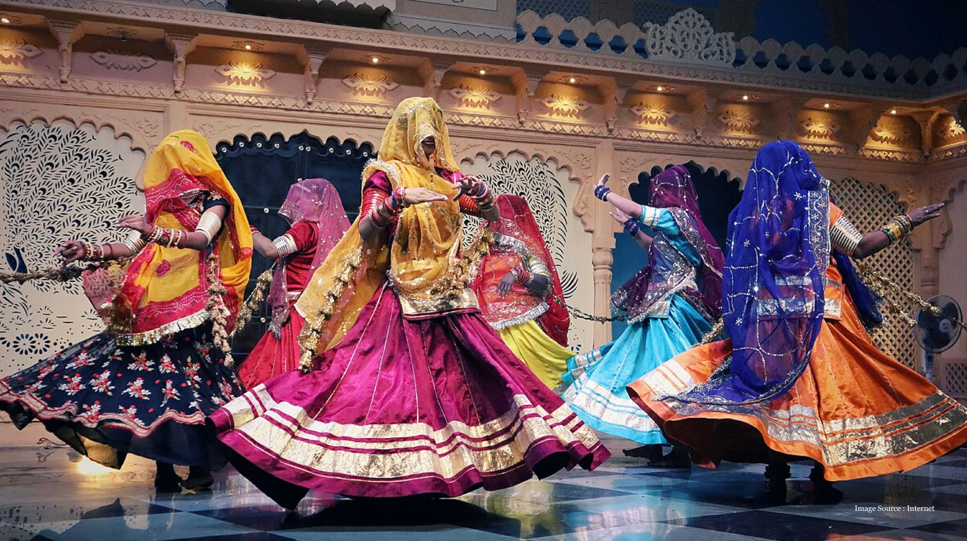Rajasthan Travel Packages with traditional Rajasthani folk dancers in vibrant costumes