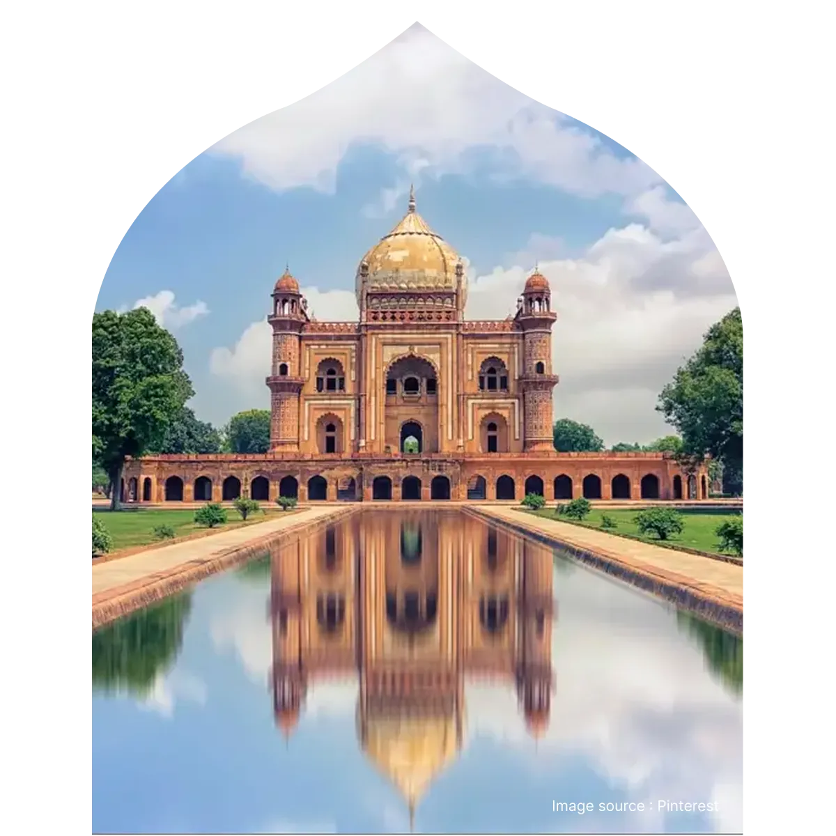 The white marble domes and soaring minarets of Jama Masjid seen from the courtyard, an iconic Old Delhi spiritual site for a luxurey delhi tour.