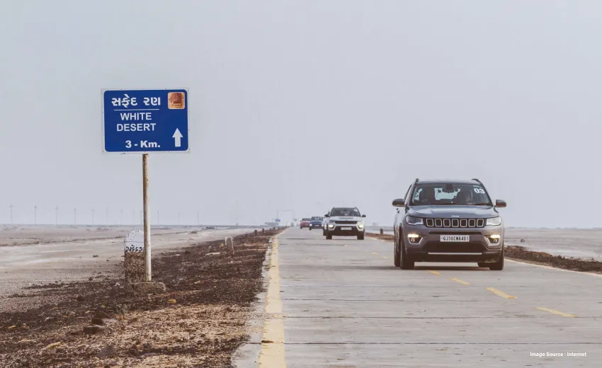 a car on the highway