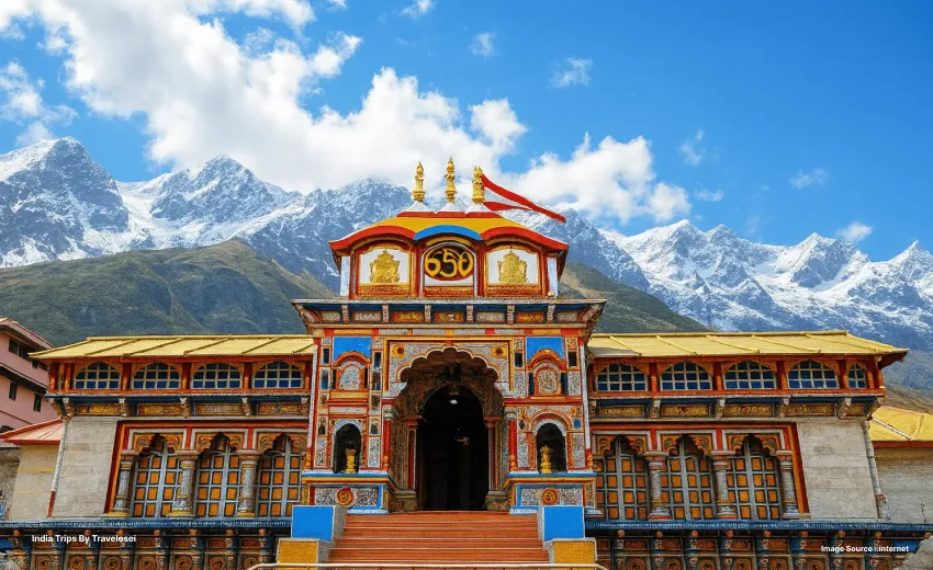 A picture of a temple against a blue sky