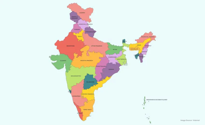 the map of India