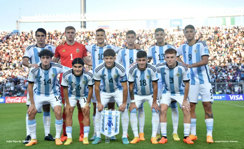 An image of the Argentina football team