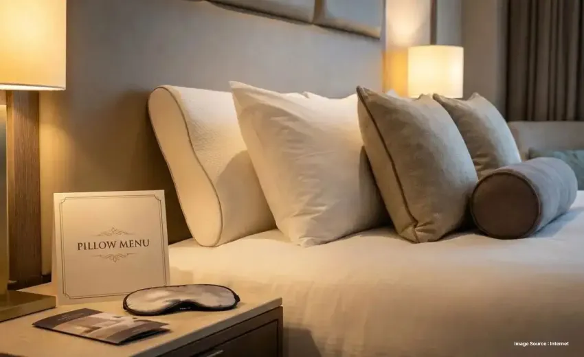 An image of the pillow menu placed on the side table