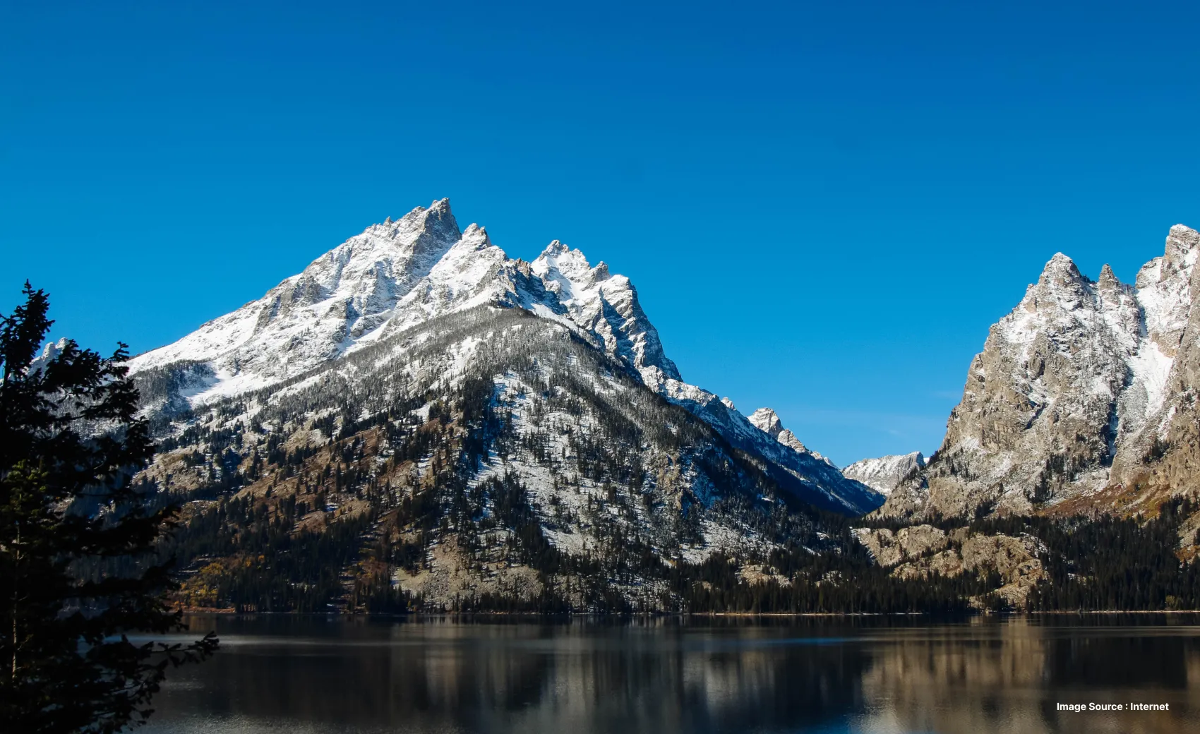 a close up of the snow covered peaks in spread creek