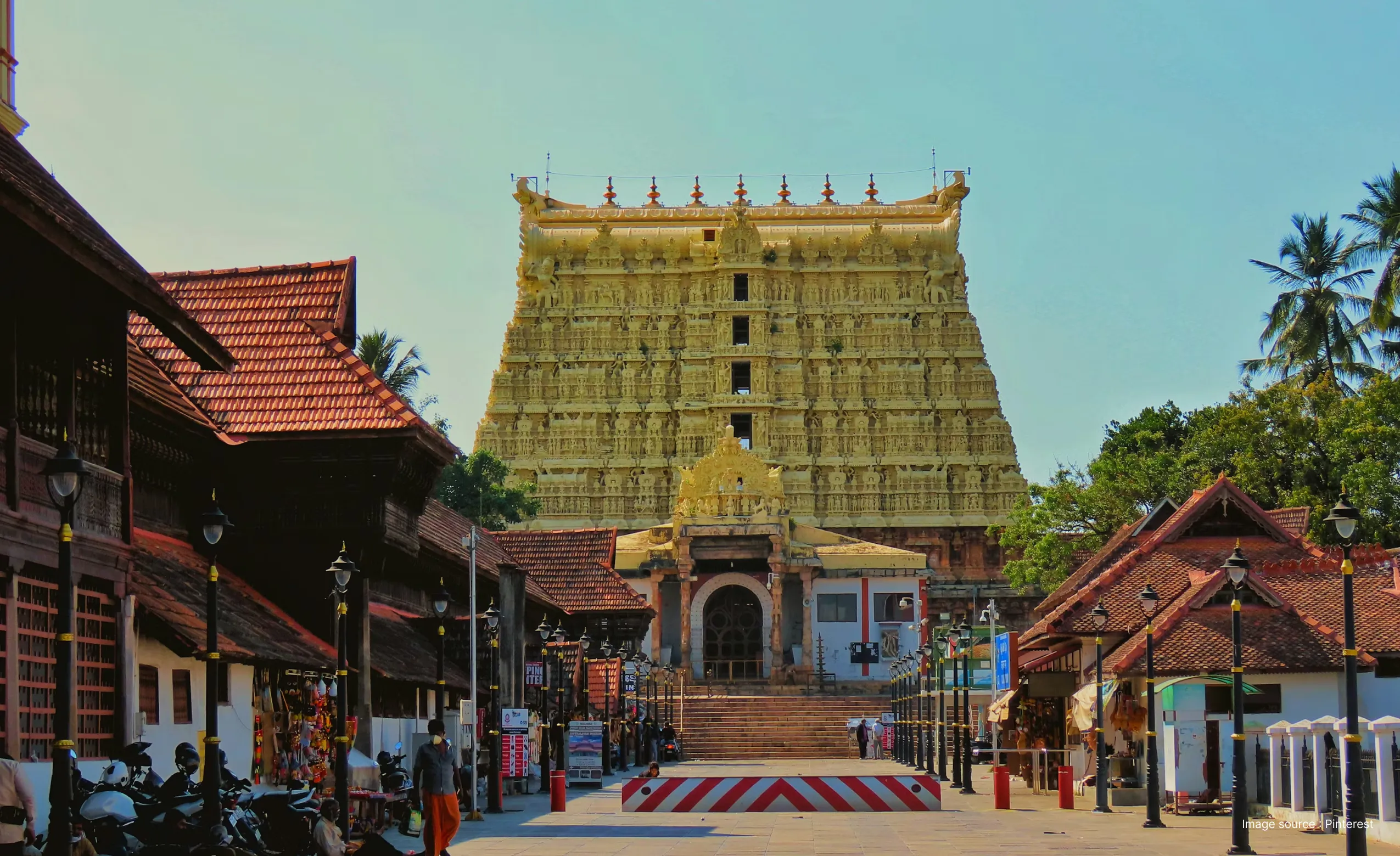 the golden gopuram of the padmanabhaswamy temple of trivandrum