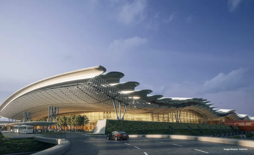 Side view of Taoyuan International Airport of Tiawan