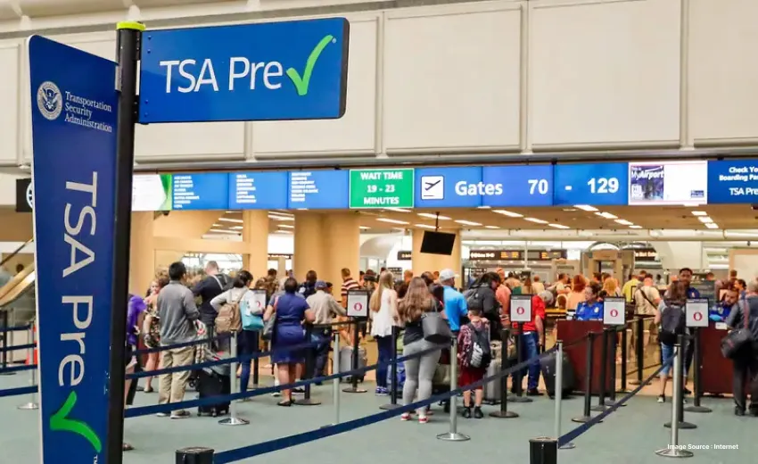 airport check-in lane for TSA pre check users