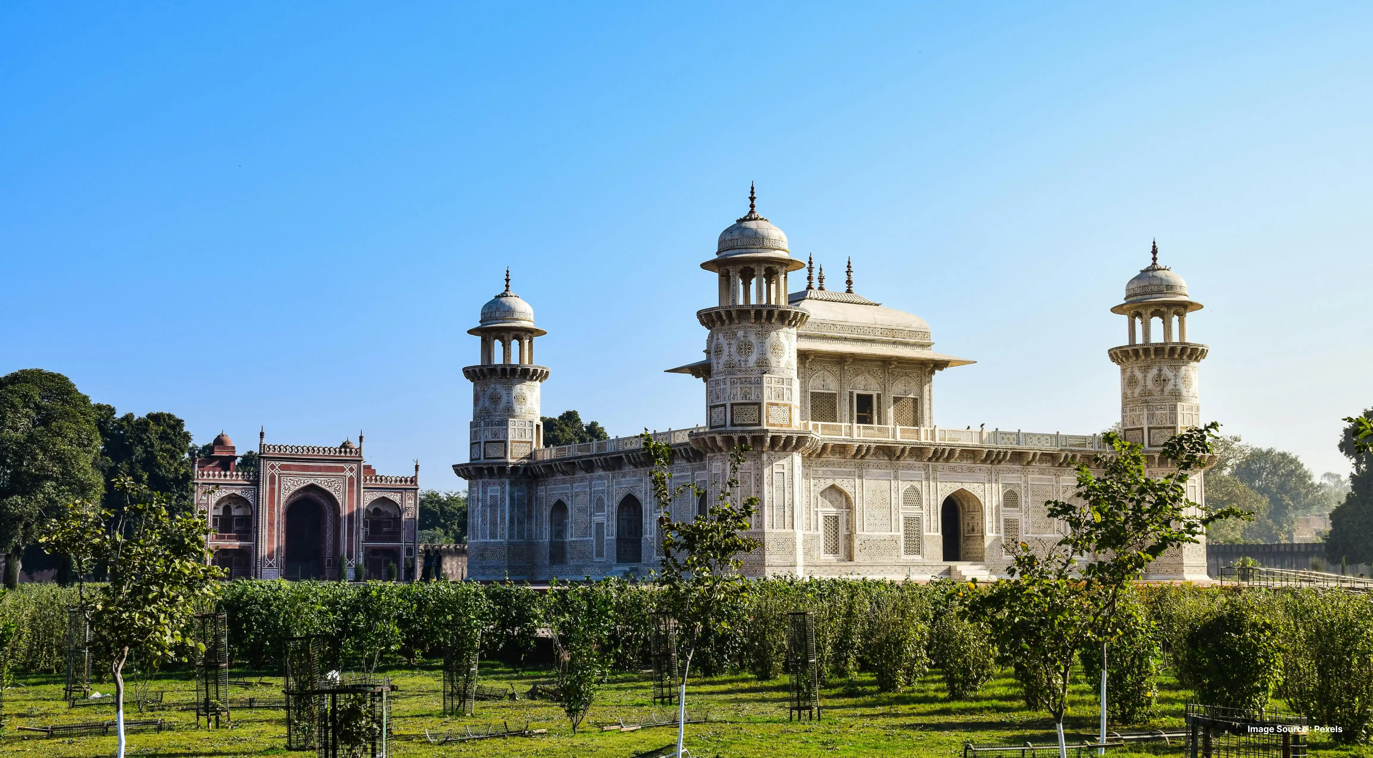 Tomb of Itmad-ud-Daula in Agra, also known as Baby Taj, a Mughal marble mausoleum in India