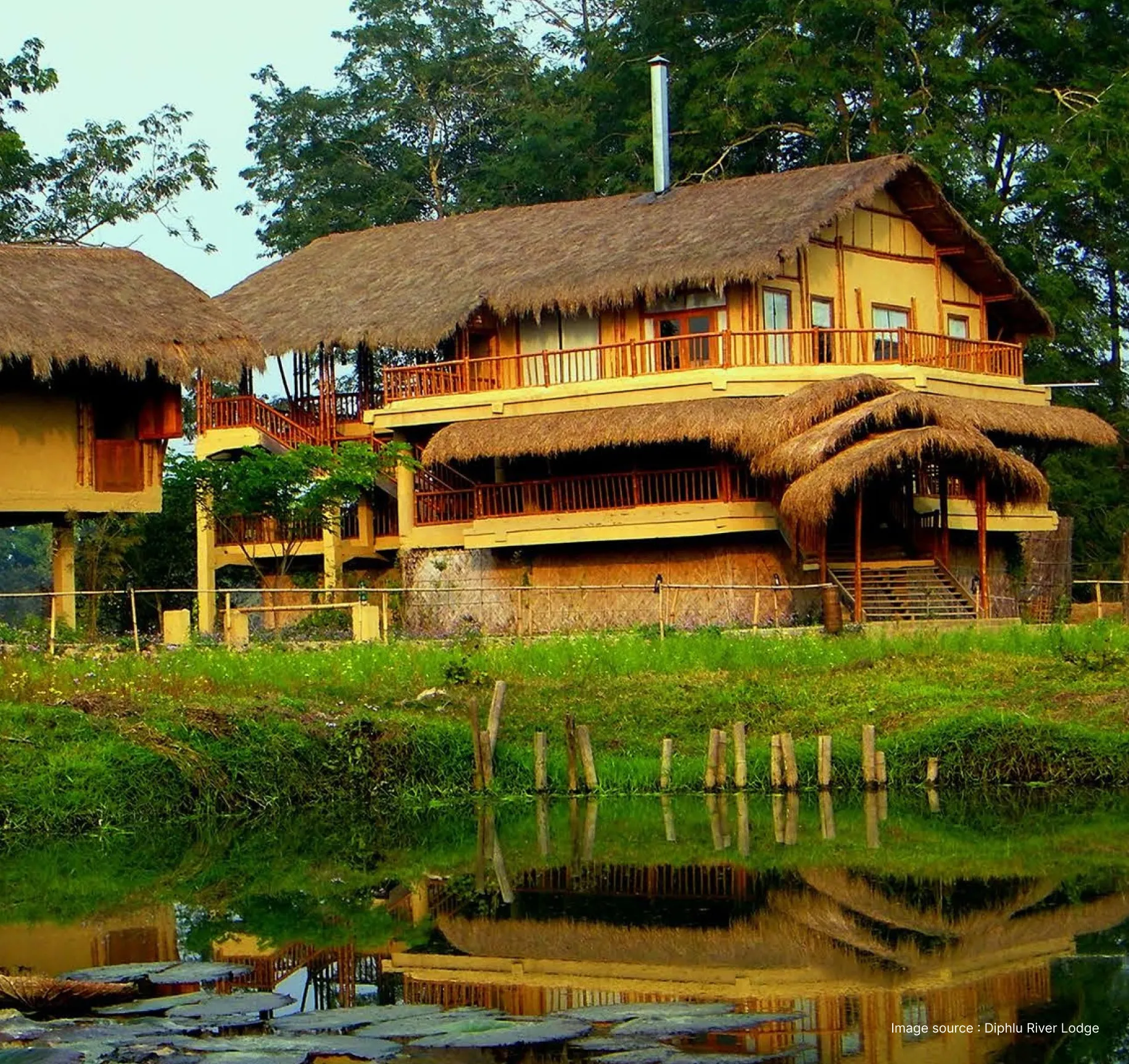 traditional stilt house stay at the diphlu river lodge