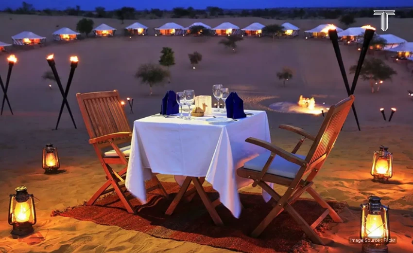  romantic royal dinners for couples at night in desert